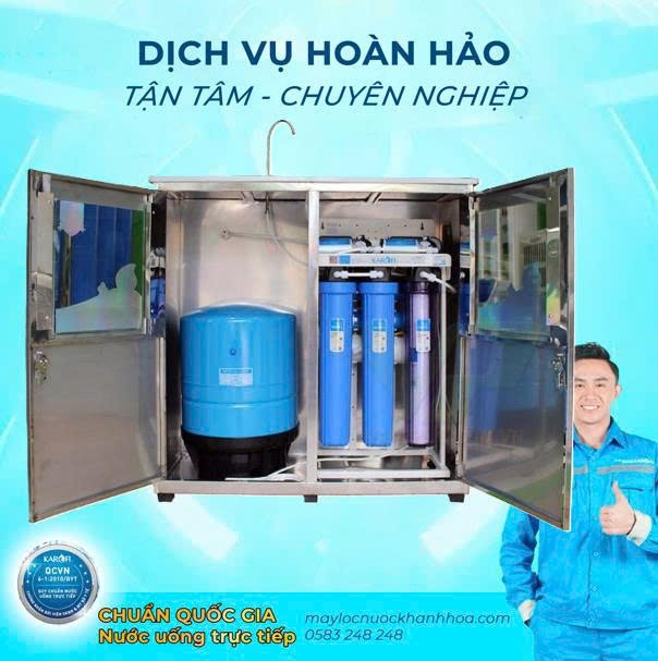 Máy lọc nước RO bán công nghiệp Karofi KB50 (có tủ inox, có bình áp)