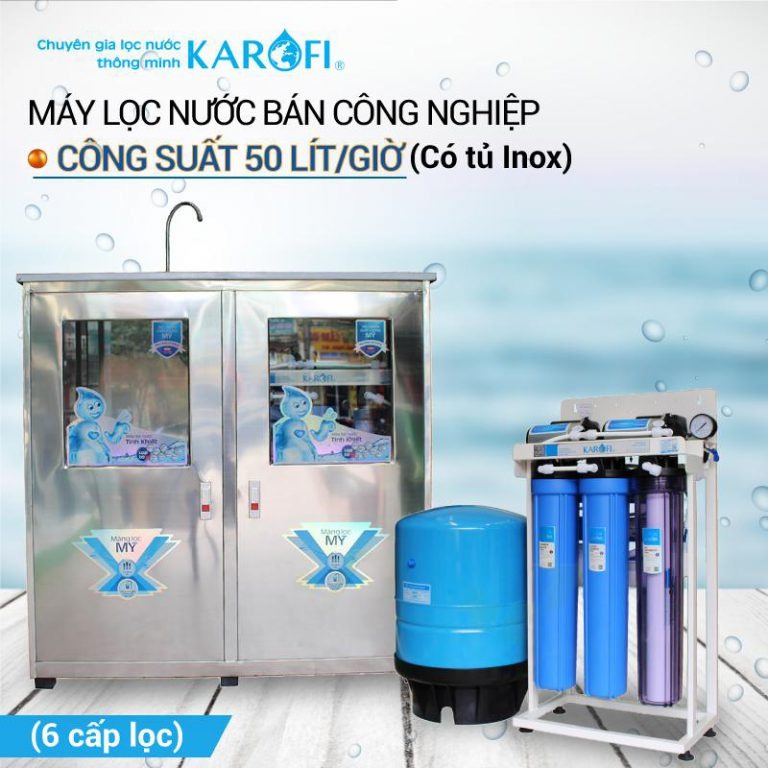 Máy lọc nước RO bán công nghiệp Karofi KB80 (có tủ inox, có bình áp)